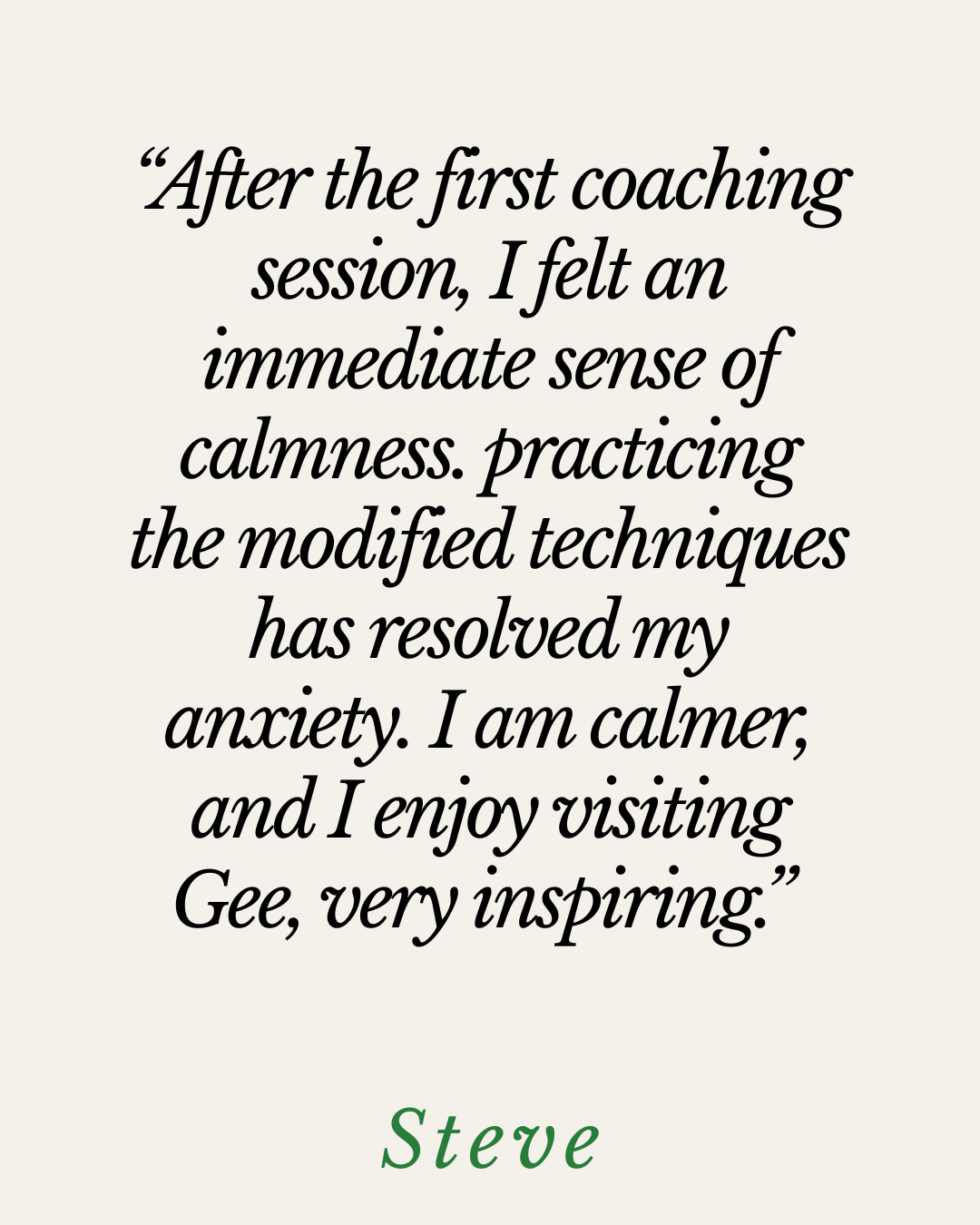 Testimonial from Steve