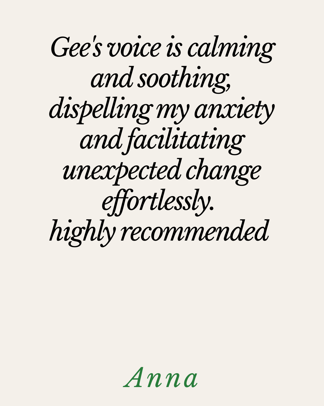 Testimonial from Anna